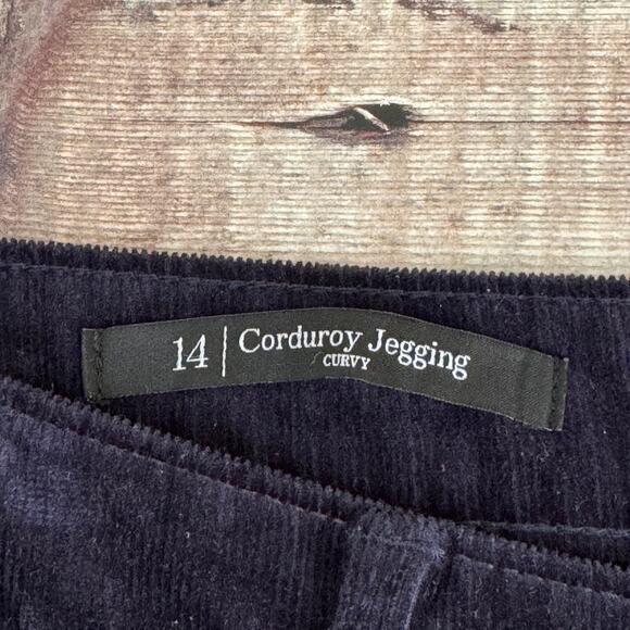 Talbots Corduroy Pants Women's 14 Curvy Jegging Skinny Cords Dark Navy Blue - Picture 5 of 10
